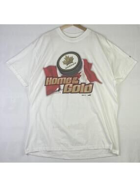 Vintage 2002 Puma Canada Olympics Hockey Home of the Gold FOTL T shirt Sz XL